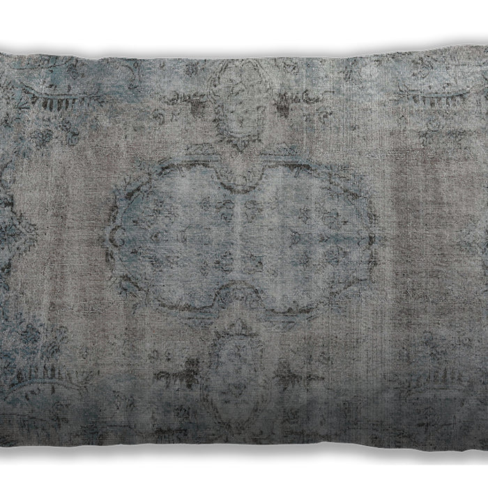 Traditional Classic Rectangular Silver Gray Lumbar Throw Pillow, 13 inch by 19 inch, lbtr3405