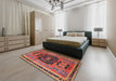 Machine Washable Traditional Orange Salmon Pink Rug in a Bedroom, wshtr3406