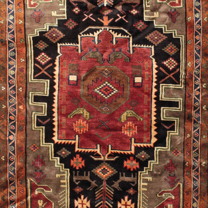 Machine Washable Traditional Saffron Red Rug, wshtr340