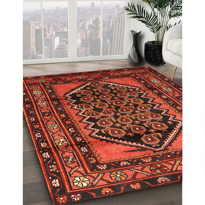 Traditional Red Persian Rug in Family Room, tr3410