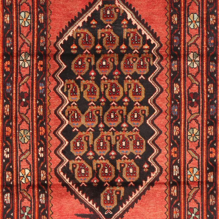 Machine Washable Traditional Tomato Red Rug, wshtr3410