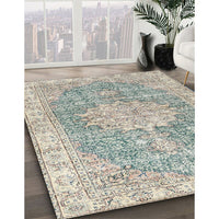 Traditional Camouflage Green Persian Rug, tr3414