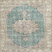 Square Traditional Camouflage Green Persian Rug, tr3414