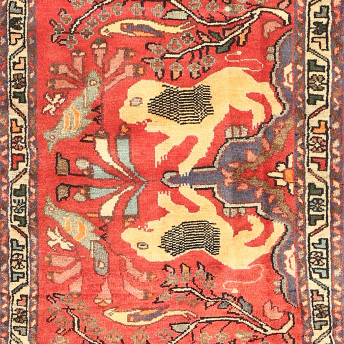 Machine Washable Traditional Red Rug, wshtr3415