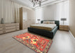 Machine Washable Traditional Red Rug in a Bedroom, wshtr3415