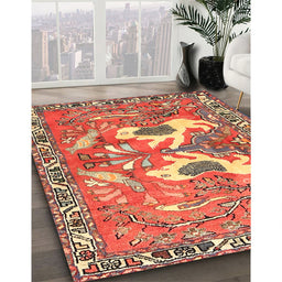 Machine Washable Traditional Red Rug in a Family Room, wshtr3415