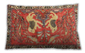 Traditional Classic Rectangular Red Lumbar Throw Pillow, 13 inch by 19 inch, lbtr3415