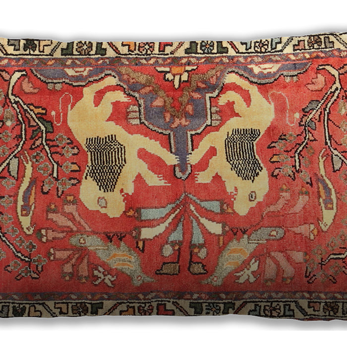 Traditional Classic Rectangular Red Lumbar Throw Pillow, 13 inch by 19 inch, lbtr3415