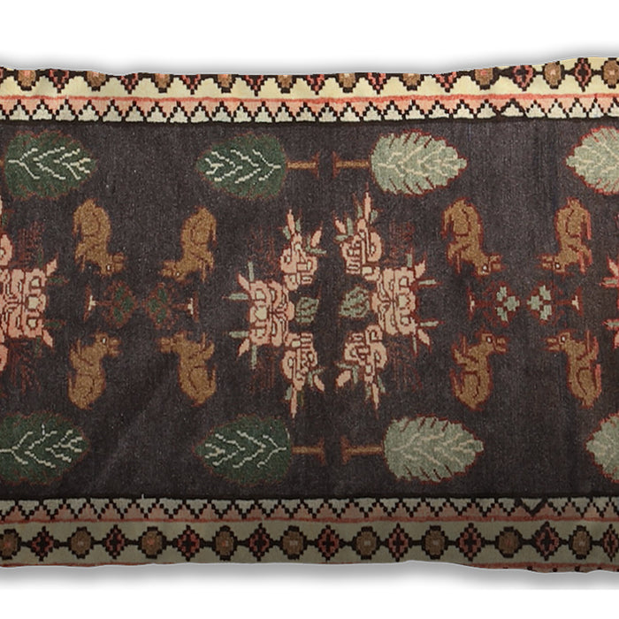 Traditional Classic Rectangular Dark Brown Lumbar Throw Pillow, 13 inch by 19 inch, lbtr3416