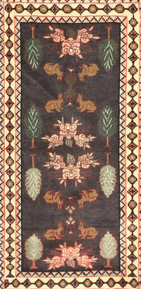 Machine Washable Traditional Dark Brown Rug, wshtr3416