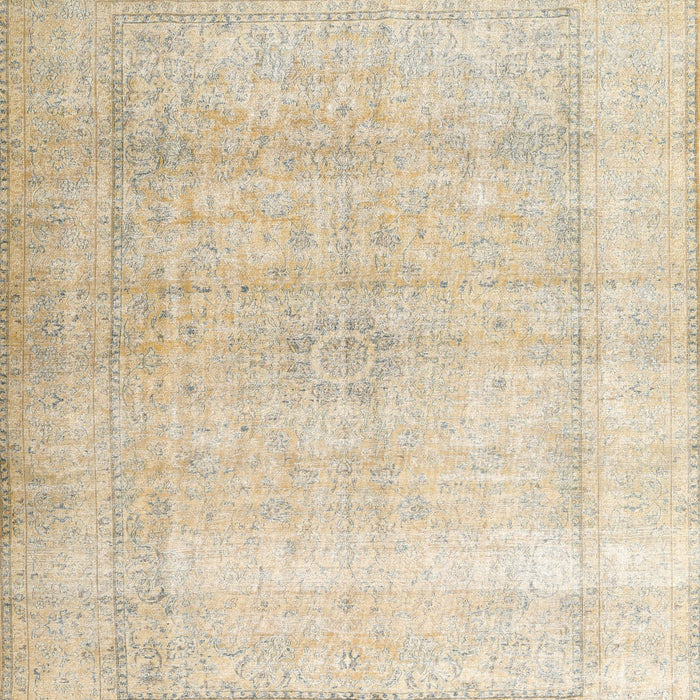Machine Washable Traditional Gold Rug, wshtr3418