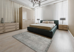 Traditional Gray Persian Rug in a Bedroom, tr3419