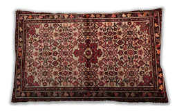 Traditional Classic Rectangular Saffron Red Lumbar Throw Pillow, 13 inch by 19 inch, lbtr341