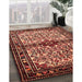 Traditional Saffron Red Persian Rug in Family Room, tr341