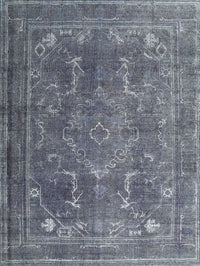 Machine Washable Traditional Purple Navy Blue Rug, wshtr3420