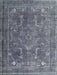 Machine Washable Traditional Purple Navy Blue Rug, wshtr3420