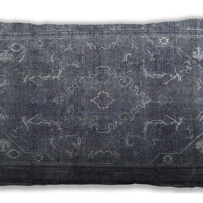 Traditional Classic Rectangular Purple Navy Blue Lumbar Throw Pillow, 13 inch by 19 inch, lbtr3420