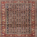 Round Machine Washable Traditional Camel Brown Rug, wshtr3421