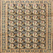 Round Machine Washable Traditional Coffee Brown Rug, wshtr3423