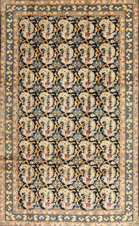 Machine Washable Traditional Coffee Brown Rug, wshtr3423