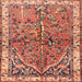 Square Traditional Sand Brown Animal Rug, tr3424