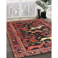 Traditional Rust Pink Animal Rug, tr3426