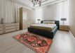 Machine Washable Traditional Rust Pink Rug in a Bedroom, wshtr3429