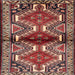 Square Traditional Saffron Red Persian Rug, tr342