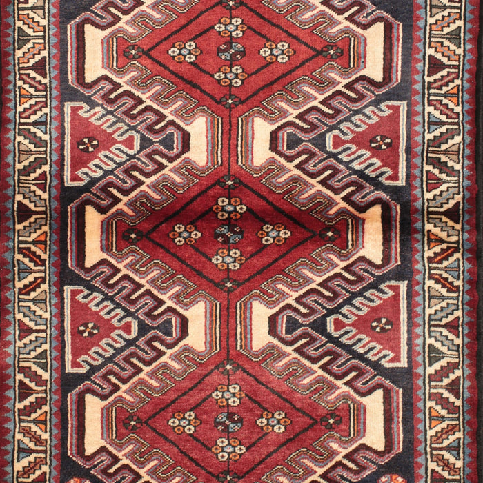 Machine Washable Traditional Saffron Red Rug, wshtr342