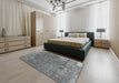 Machine Washable Traditional Dark Gray Rug in a Bedroom, wshtr3430