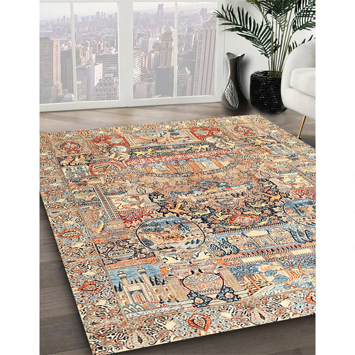 Machine Washable Traditional Brown Rug in a Family Room, wshtr3431
