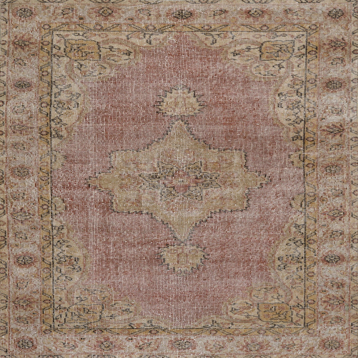 Round Machine Washable Traditional Light French Beige Brown Rug, wshtr3433