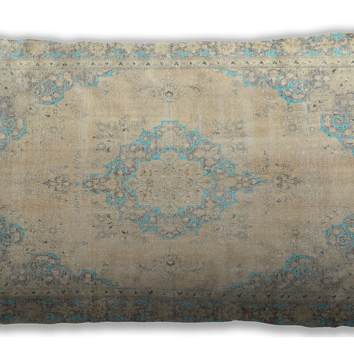 Traditional Classic Rectangular Sand Brown Lumbar Throw Pillow, 13 inch by 19 inch, lbtr3436