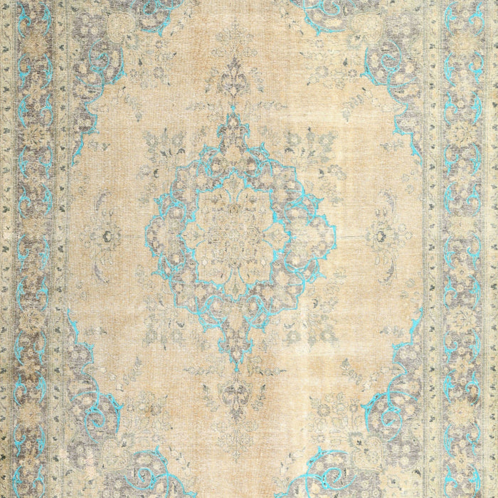 Machine Washable Traditional Sand Brown Rug, wshtr3436