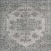 Round Machine Washable Traditional Pale Silver Gray Rug, wshtr3437