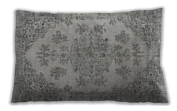 Traditional Classic Rectangular Pale Silver Gray Lumbar Throw Pillow, 13 inch by 19 inch, lbtr3437