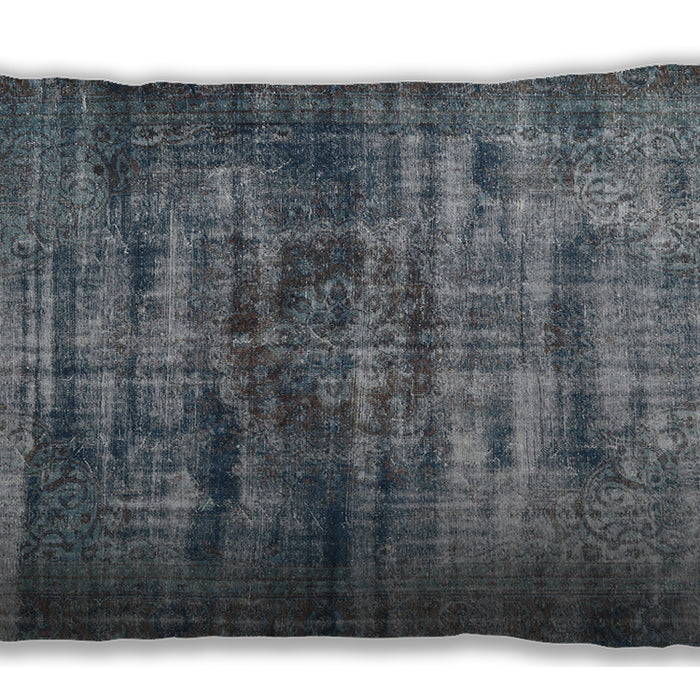 Traditional Classic Rectangular Dark Gray Lumbar Throw Pillow, 13 inch by 19 inch, lbtr3439