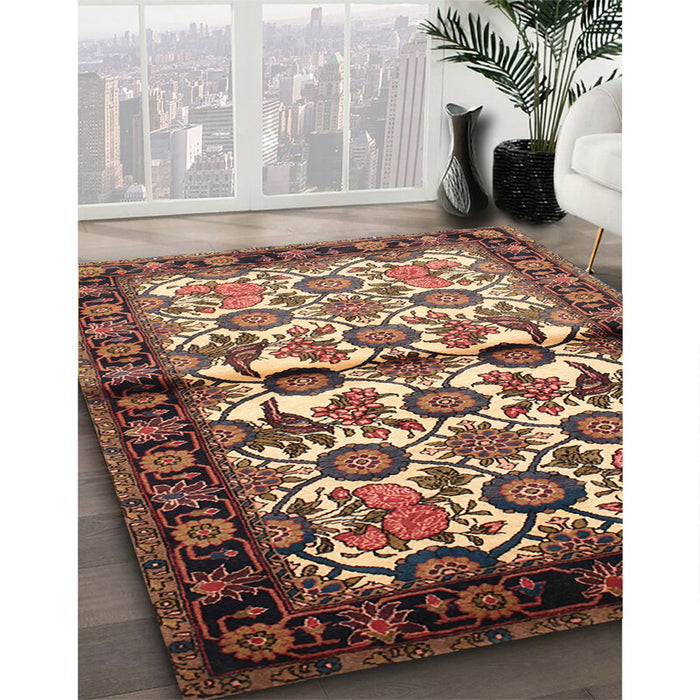 Traditional Brown Persian Rug in Family Room, tr343