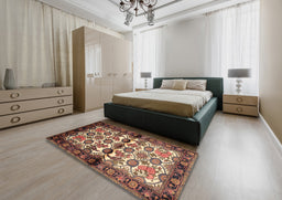 Traditional Brown Persian Rug in a Bedroom, tr343