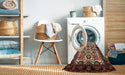 Machine Washable Traditional Peru Brown Rug in a Washing Machine, wshtr343