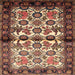 Round Machine Washable Traditional Peru Brown Rug, wshtr343