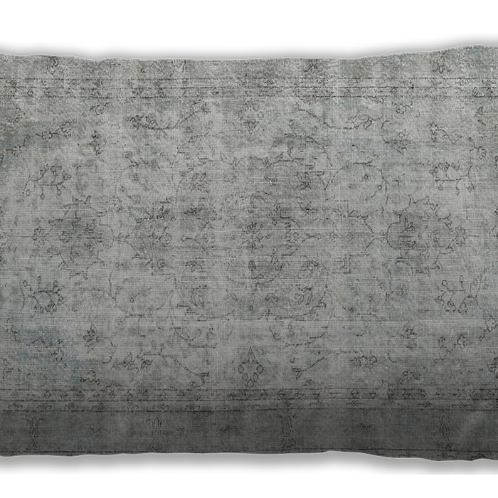 Traditional Classic Rectangular Gray Lumbar Throw Pillow, 13 inch by 19 inch, lbtr3440