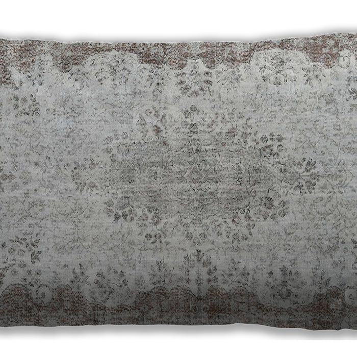 Traditional Classic Rectangular Light Gray Lumbar Throw Pillow, 13 inch by 19 inch, lbtr3441