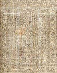 Machine Washable Traditional Dark Almond Brown Rug, wshtr3443