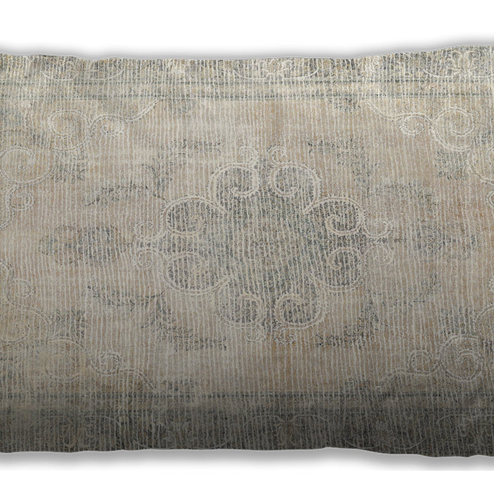 Traditional Classic Rectangular Sand Brown Lumbar Throw Pillow, 13 inch by 19 inch, lbtr3444