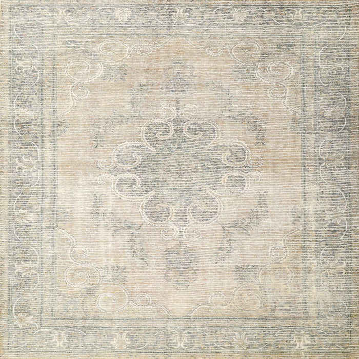 Round Machine Washable Traditional Sand Brown Rug, wshtr3444