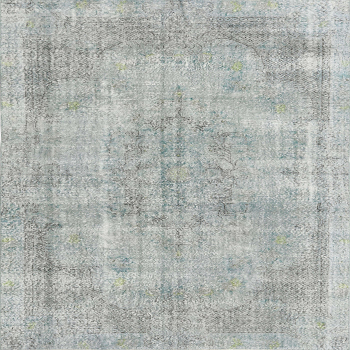 Square Traditional Gunmetal Gray Persian Rug, tr3446