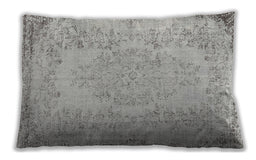 Traditional Classic Rectangular Dark White Beige Lumbar Throw Pillow, 13 inch by 19 inch, lbtr3447