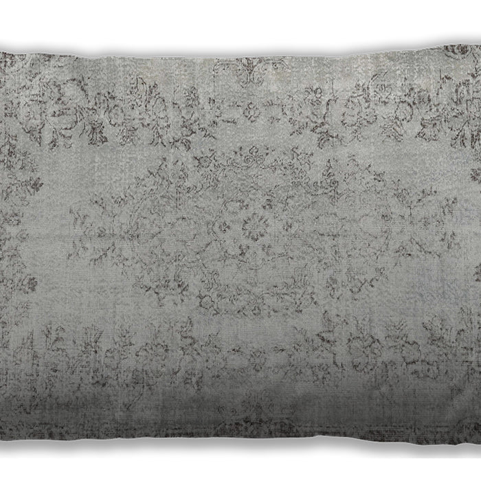 Traditional Classic Rectangular Dark White Beige Lumbar Throw Pillow, 13 inch by 19 inch, lbtr3447