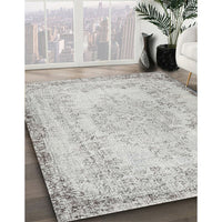 Traditional Dark White Beige Persian Rug, tr3447